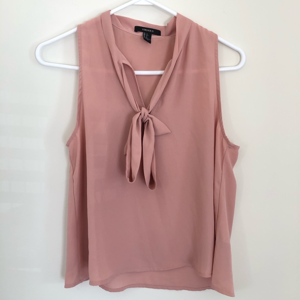Forever 21 Blush Pink Tie-Front Tank